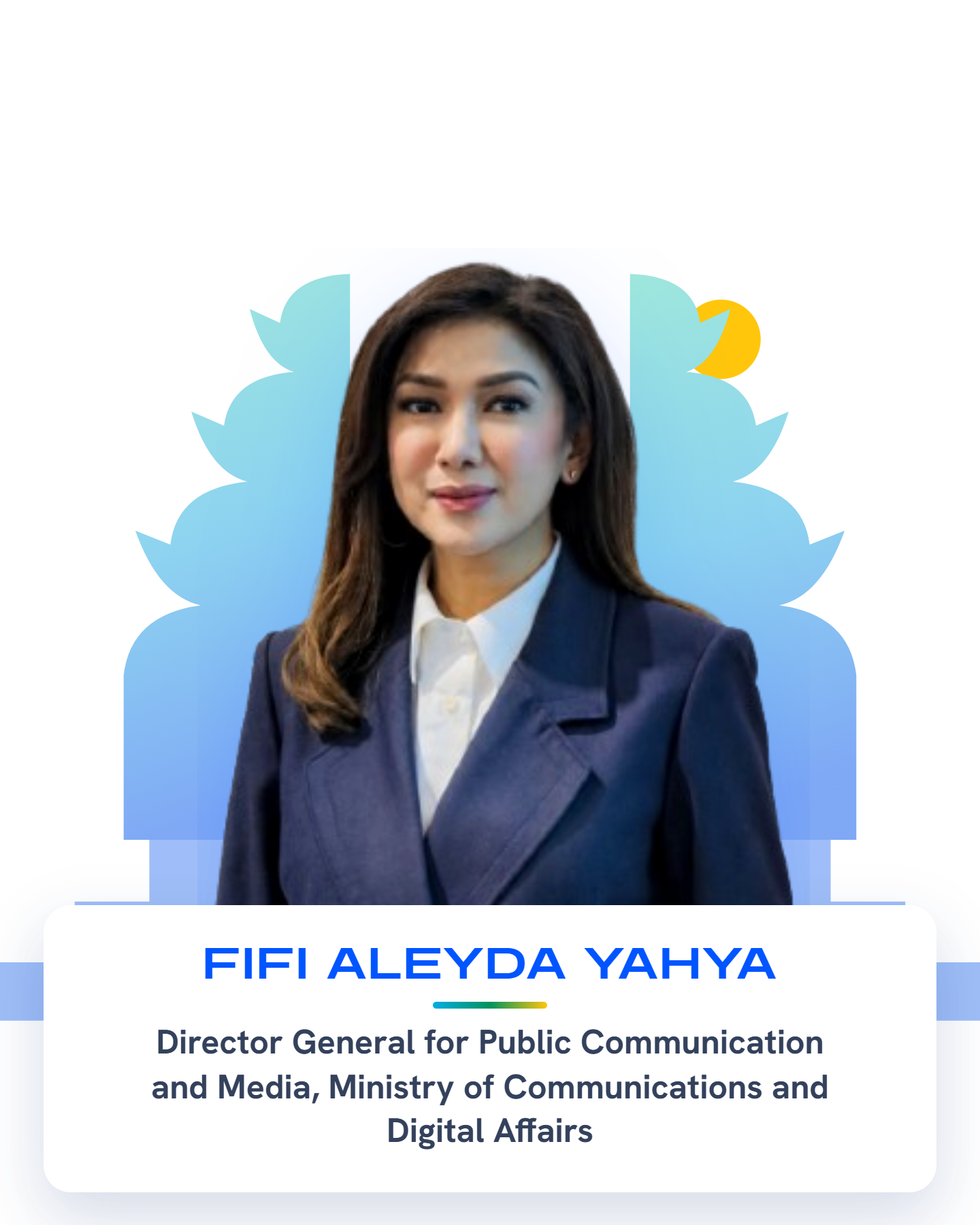 Fifi Aleyda Yahya — Director General for Public Communication and Media, Ministry of Communications and Digital Affairs