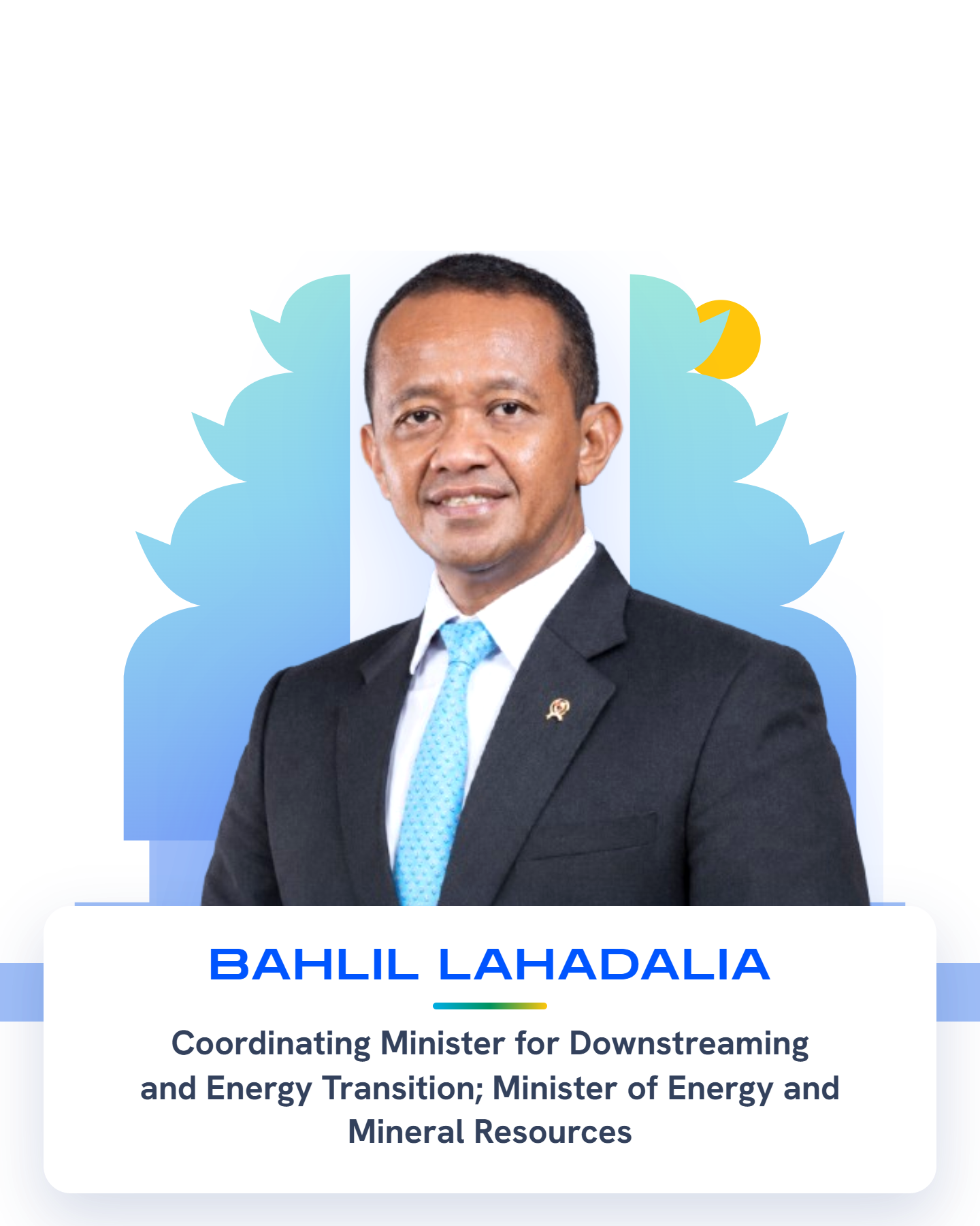 Bahlil Lahadalia — Coordinating Minister for Downstreaming and Energy Transition; Minister of Energy and Mineral Resources